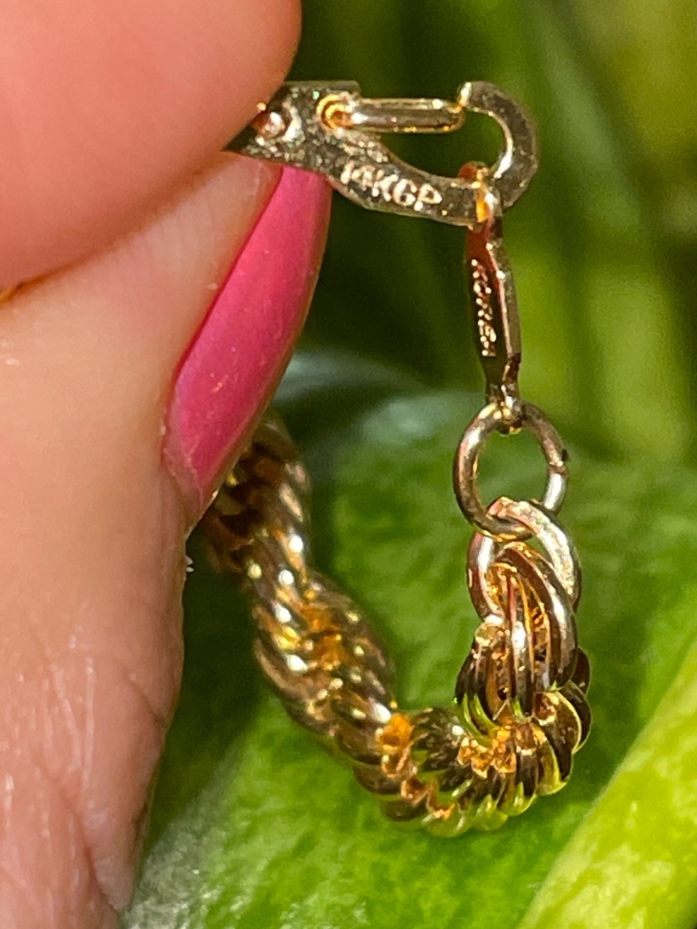 14k gold plated Rope Necklace and gp pendant